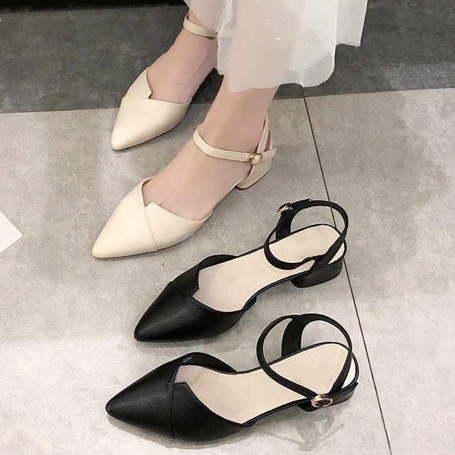 Giày Sandal 2P Xếp Mũi Dễ thương