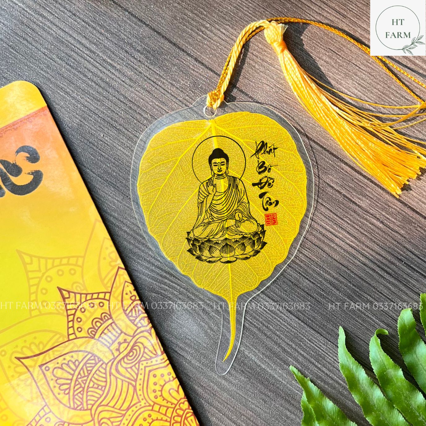 Lá Bồ Đề Bình An - Hình Đức Phật Thích Ca, Phát Bồ Đề Tâm (Cầu Bình An – May mắn, Hàng loại 1)