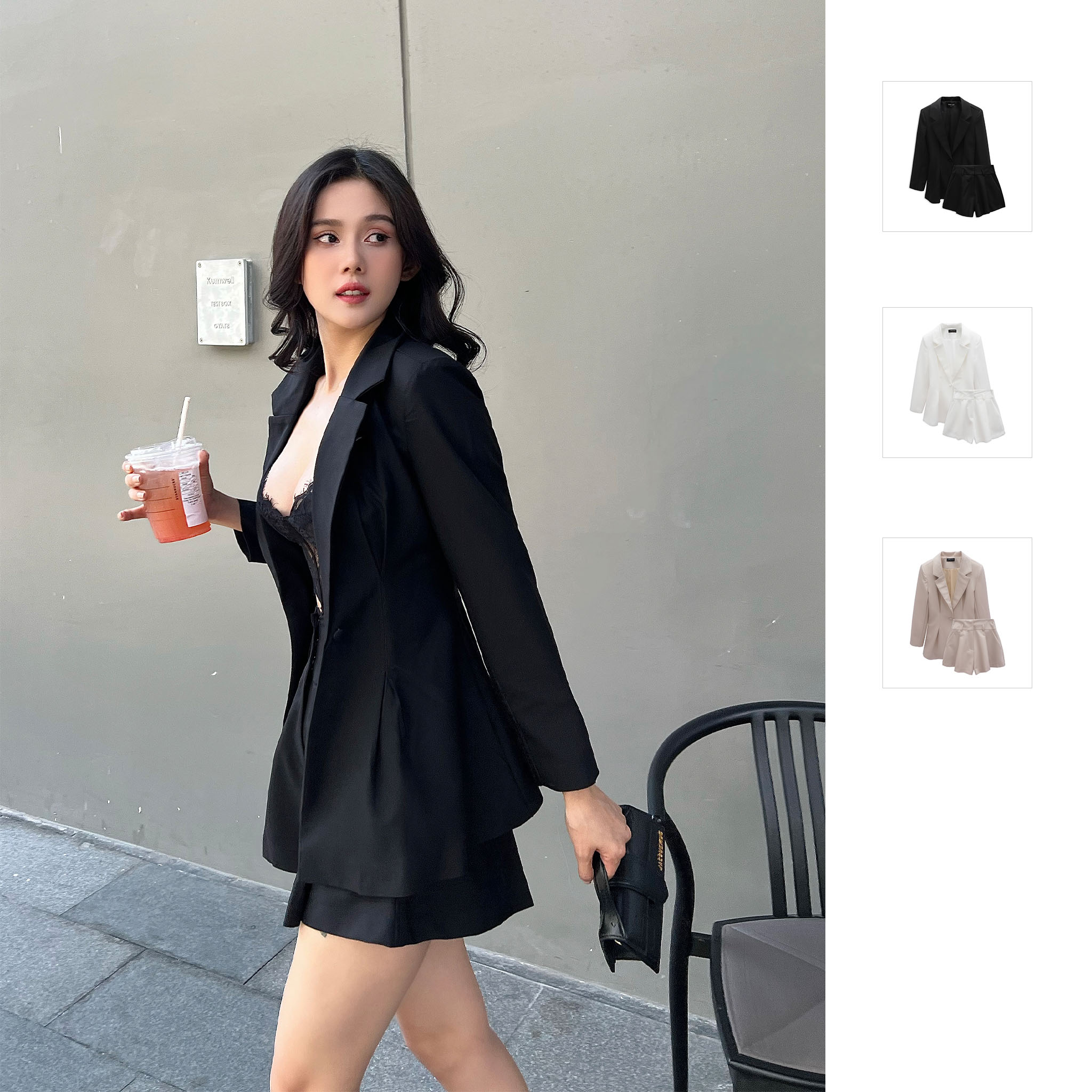 Set Nữ Blazer Pleat , WSD000244_SOMEHOW