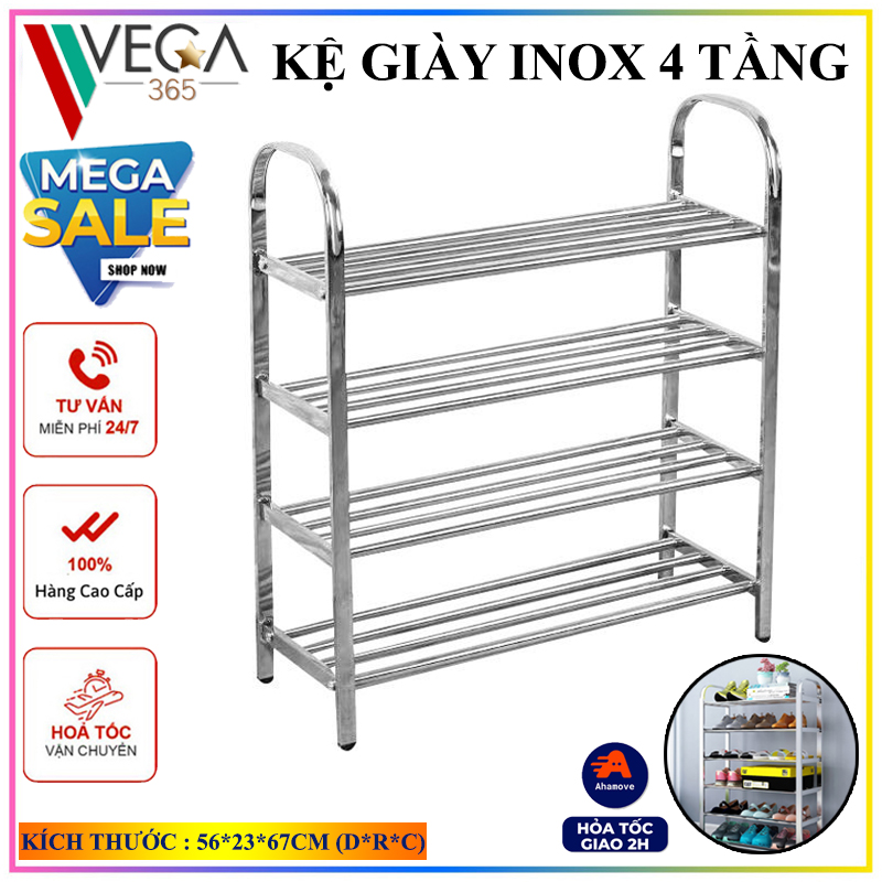 Kệ để giày dép inox, Giá đựng giày dép nhiều tầng đa năng thông minh VEGA365