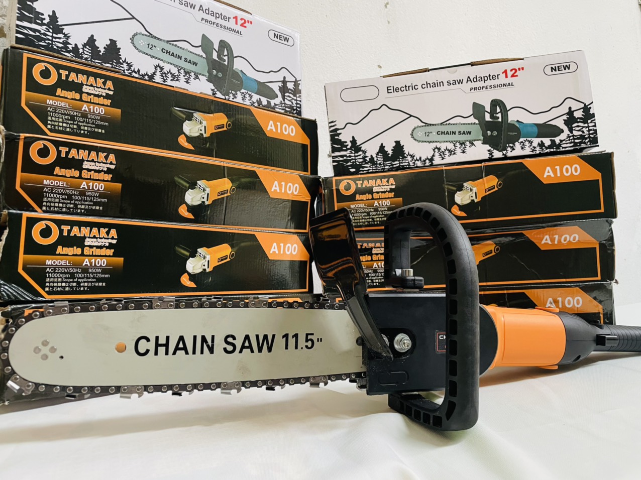 Combo máy mài kèm lưỡi cưa xích cắt cây