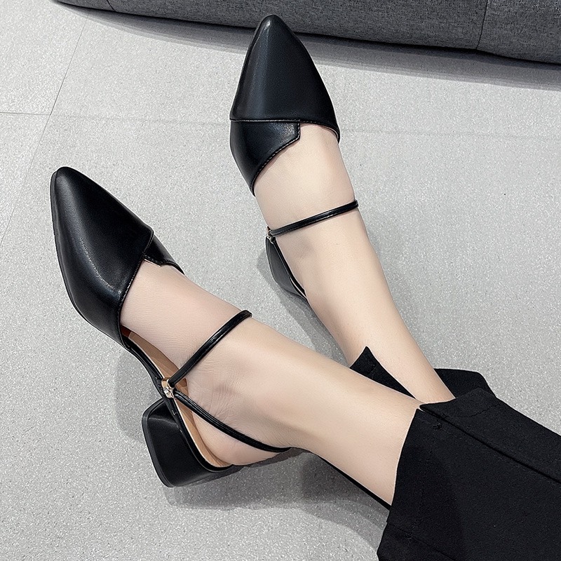 Dép sục nữ cao gót da mềm êm chân gót 3p đi được 2 kiểu siêu xinh