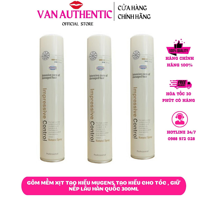 Gôm mềm xịt tạo kiểu Mugens tạo kiểu cho tóc , giữ nếp lâu Hàn Quốc 300ml