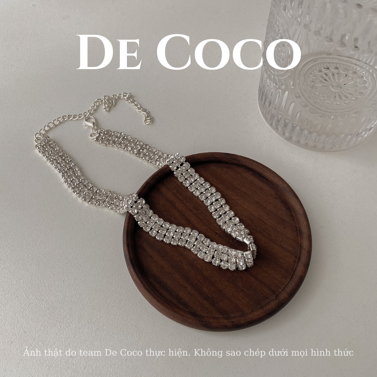 Vòng cổ choker đá 3 hàng De Coco