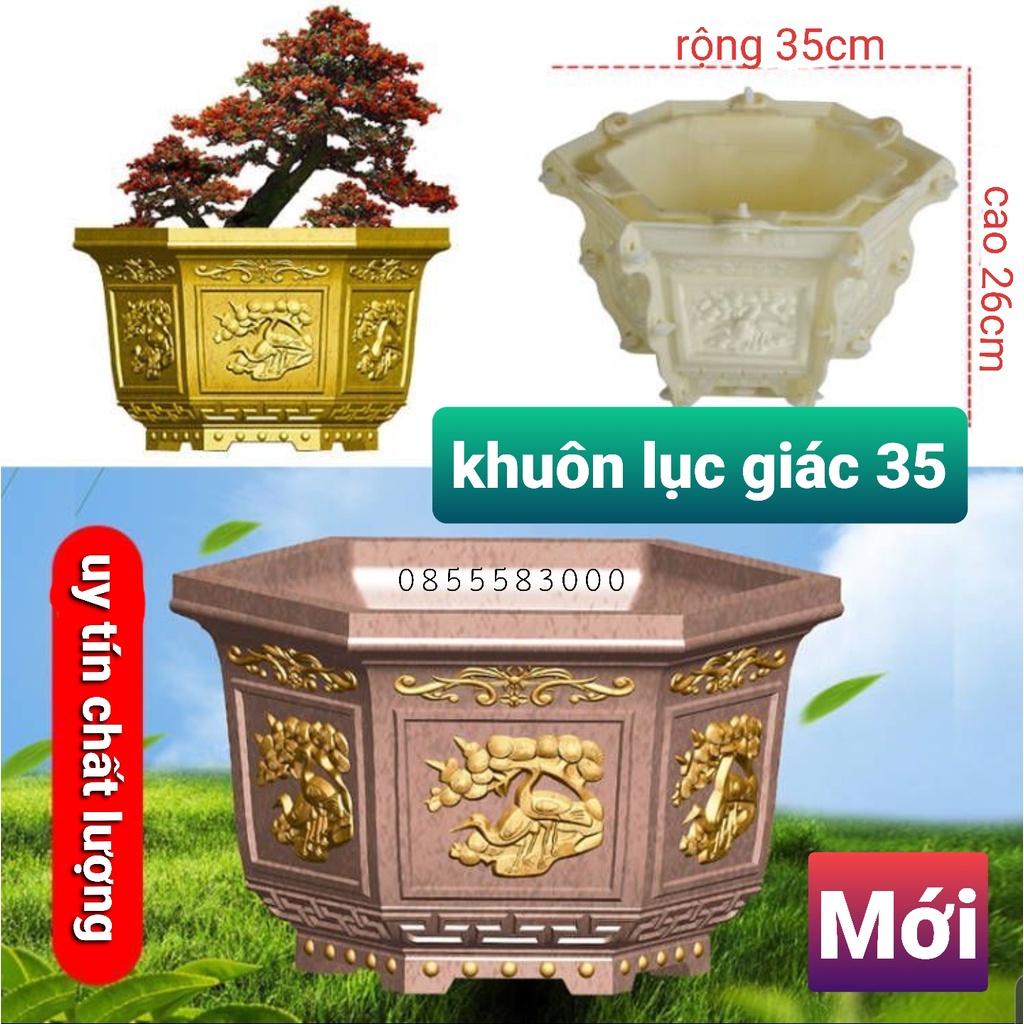 Khuôn đúc chậu cây cảnh lục giác 35 (khuôn chậu ABS siêu bền)