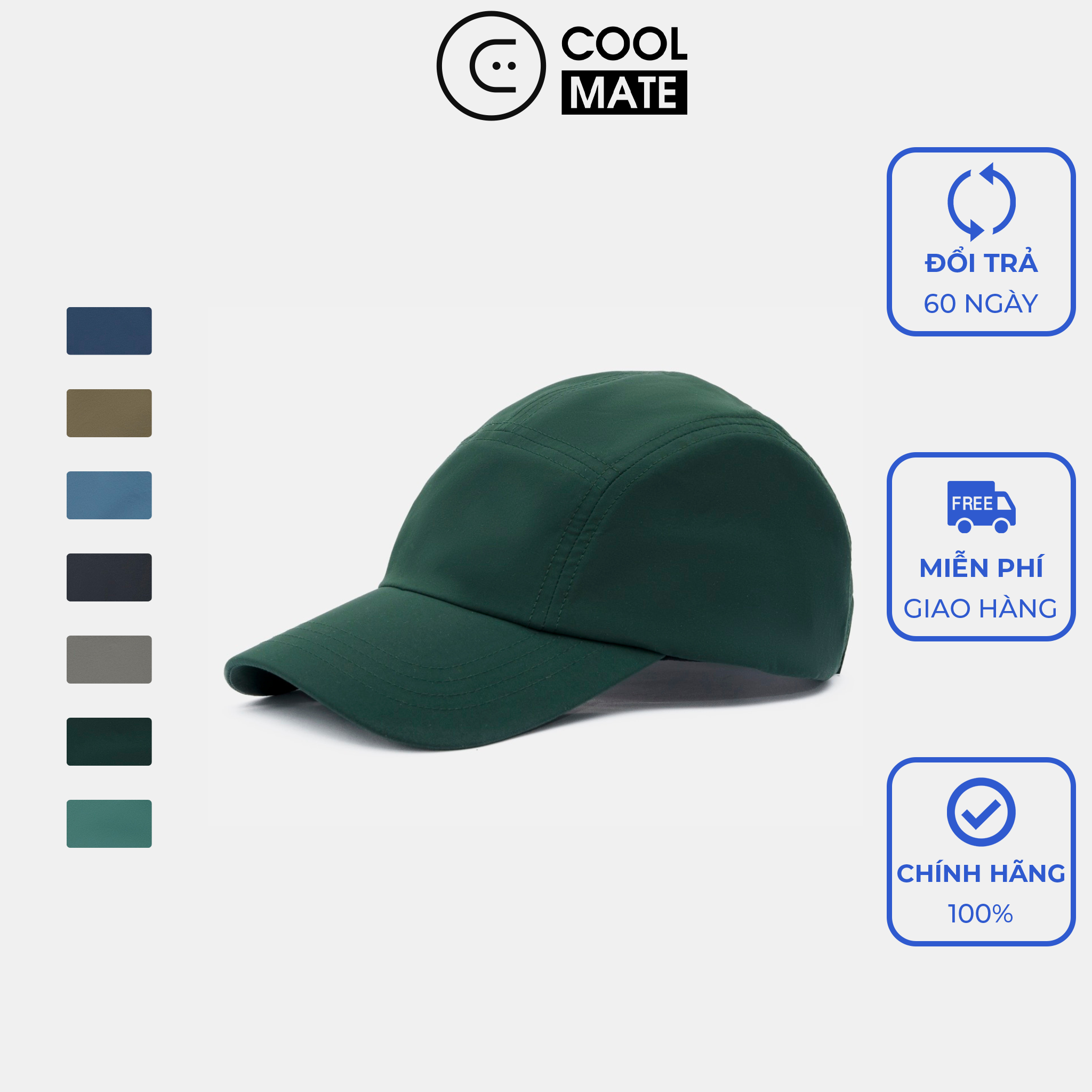 COOLMATE - Mũ nón lưỡi trai nam Tech Cap trượt nước mau khô, chống tia UV