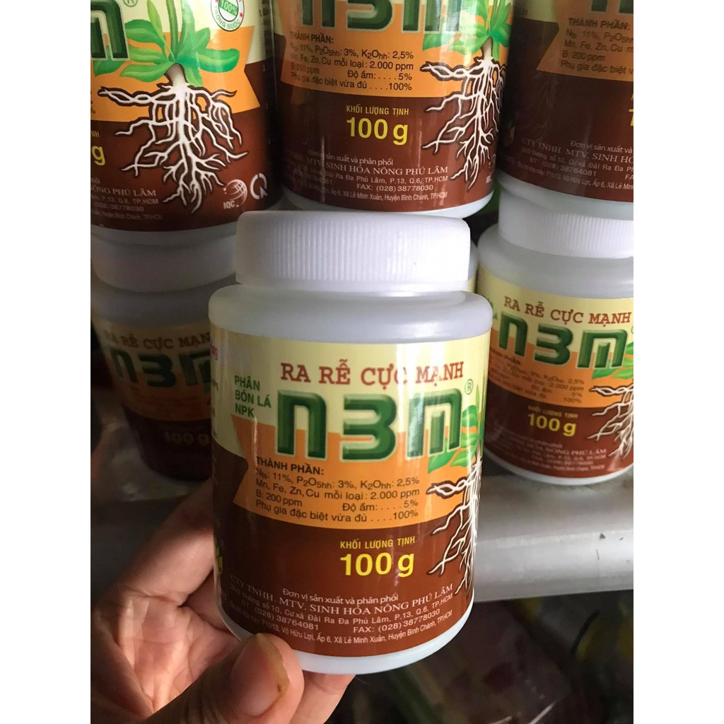 Phân bón lá kích rễ N3M lọ 100g, siêu ra rễ cho cây trồng lọ 100g