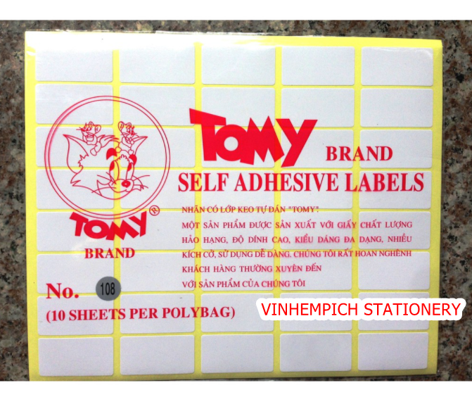 Giấy decal Tomy 108 kích thước 19x36mm