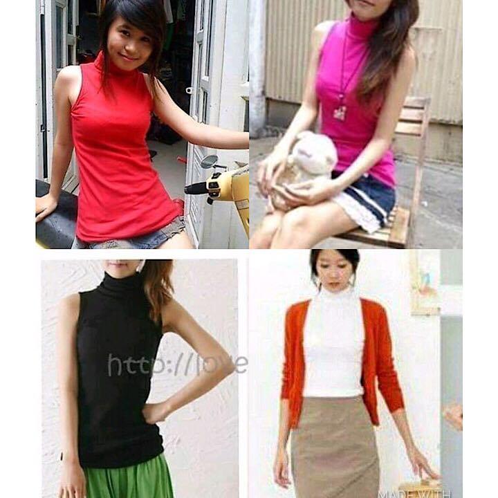 Áo sát nách cổ lọ thun lụa hàng VNXK