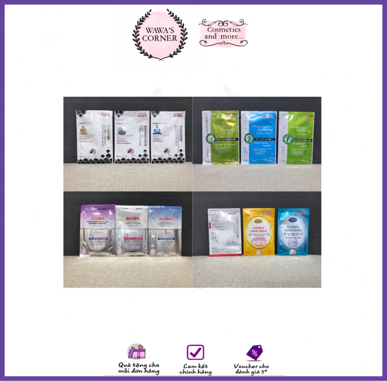MIẾNG LẺ MẶT NẠ DR MORITA CÁC LOẠI
