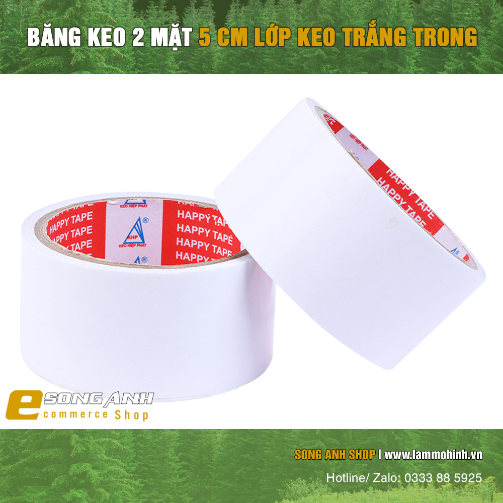 Băng keo 2 mặt nhiều size 2.5F - 5F ( 1 hộp 2 cuộn )