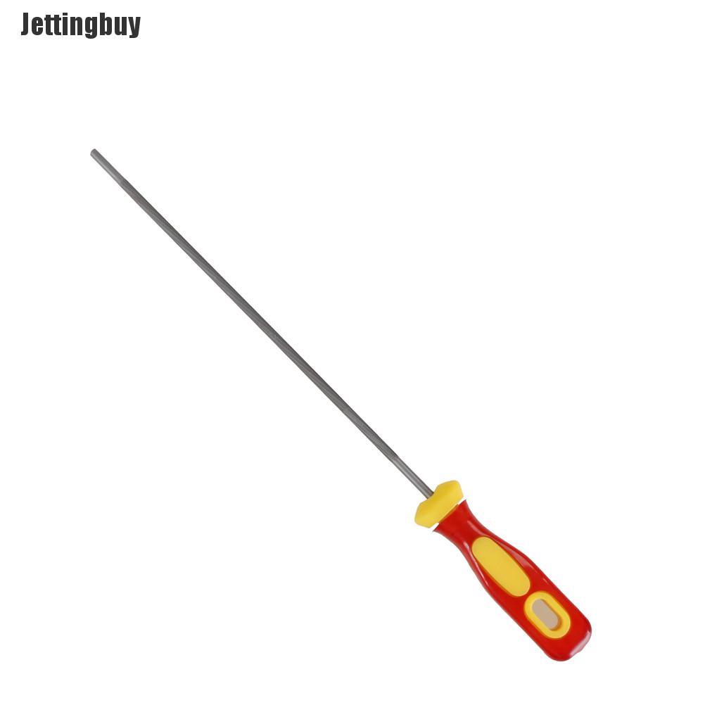 Jettingbuy 4mm Round Handle Chainsaw Files Saw Chain Sharpener Grater Holder