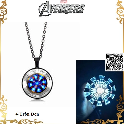 [HCM]1116 Mô hình Dây Chuyền lò phản ứng hồ quang Iron Man Avengers 4-Tròn Đen