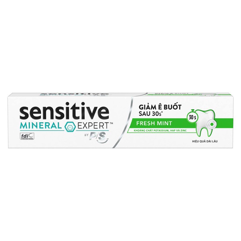 Bộ 3 Hộp Kem Đánh Răng P/S Giảm Ê Buốt Sau 30 Giây Sensitive Mineral Expert Fresh Mint Với Tác Động Từ Khoáng 100G