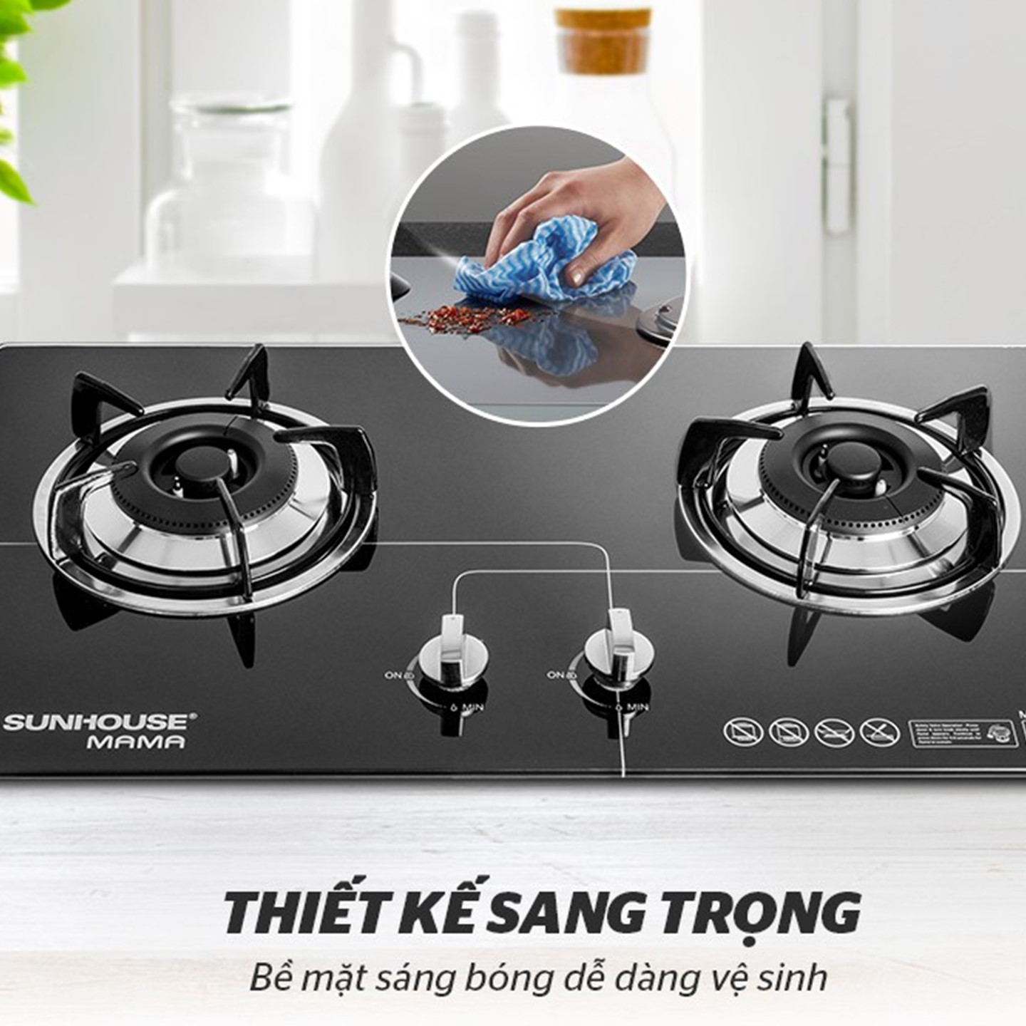 Bếp gas âm kính sunhouse mama mmb6632-an toàn sử dụng – tiết kiệm gas