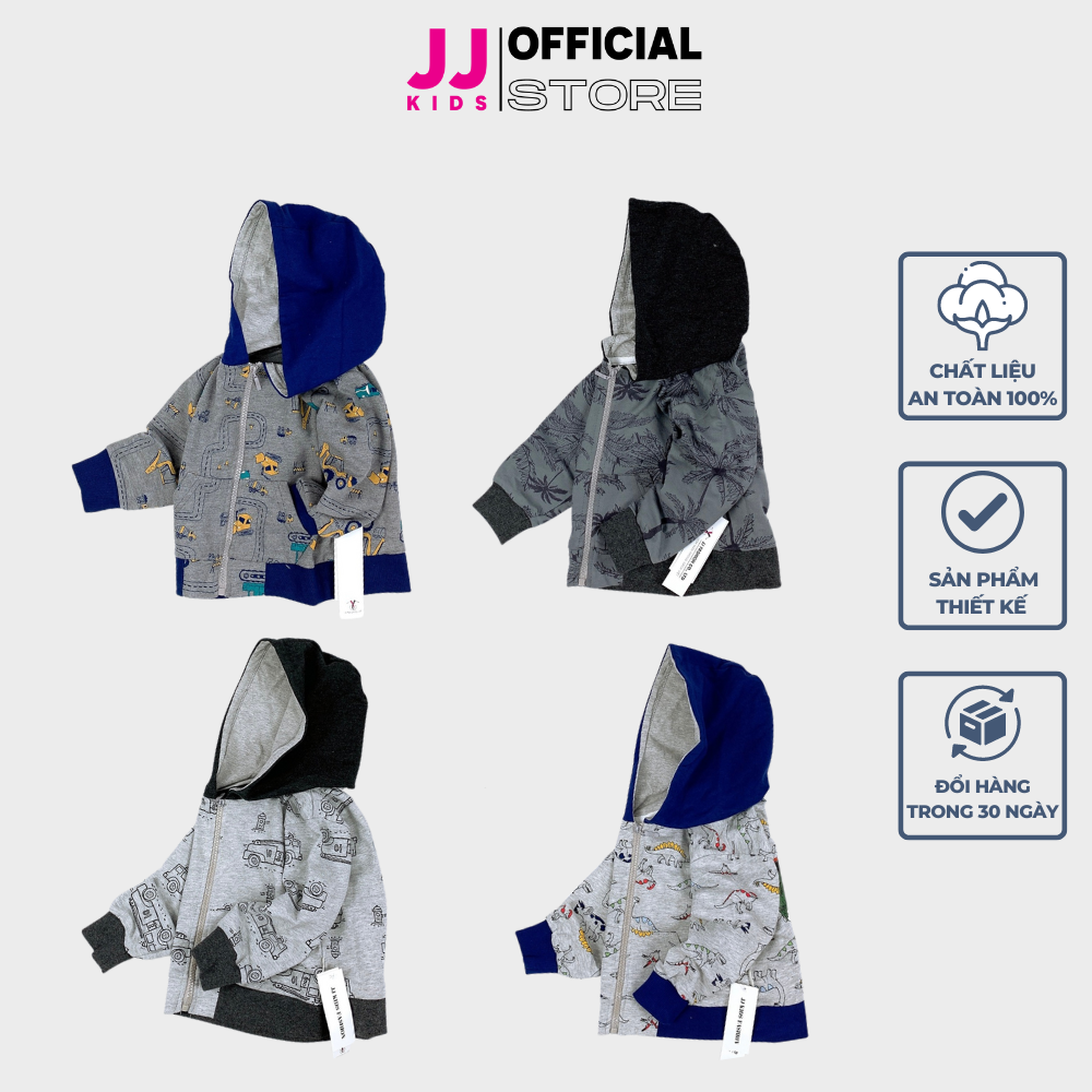 Áo khoác cho bé trai bé gái, áo khoác hoạt tiết hoạt hình khủng long dễ thương| FREESHIP MAX - JJ Kids Fashion