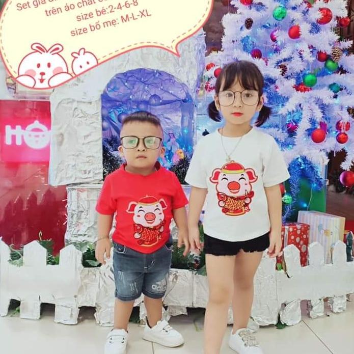[HCM]set áo heo thần tài cho bé cotton 4c