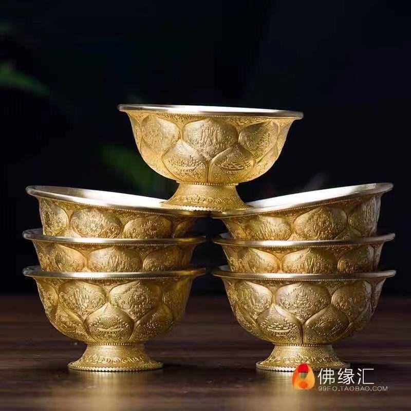 CHÉN ĐỒNG HOA SEN 8 CÁT TƯỜNG