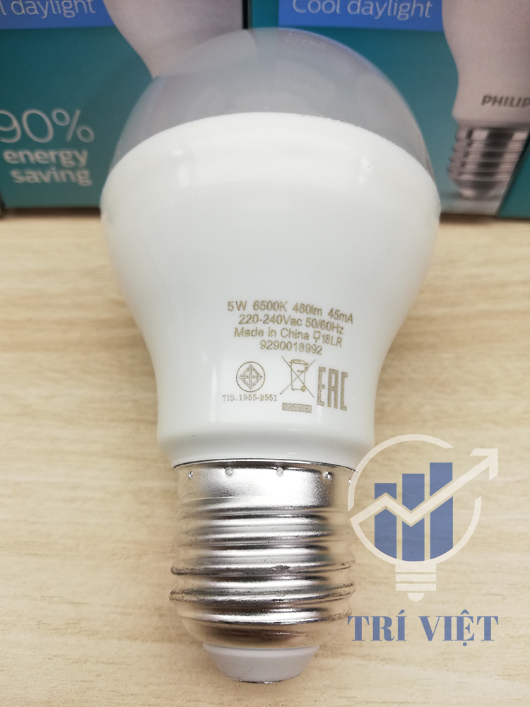 [HCM]COMBO 5 ĐÈN LEDBULB PHILIPS 5W – 3000K/6500K