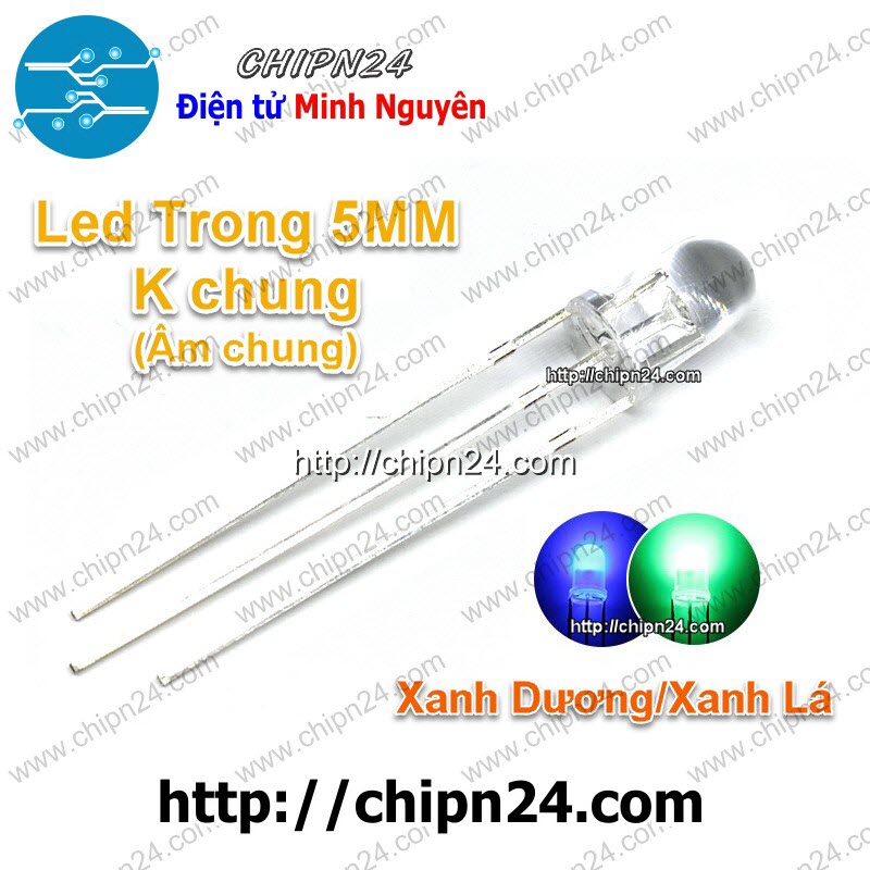 [25 con] (TK7-8) Led 2 màu 3 chân 5MM Trong (Đỏ/Vàng/Xanh Lá/Dương, Âm chung/Dương chung) - [Chọn Loại] - HHH.00165