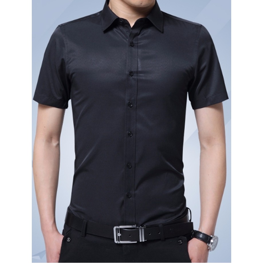 [HCM]Áo sơ mi nam ngắn tay tím than
