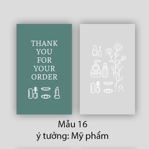Hộp 100 card c&aacutem ơn card Thank you s&aacuteng tạo độc đ&aacuteo hợp trend (8 mẫu) d&agravenh ri&ecircng cho shop b&aacuten h&agraveng KAS - KPOP ALL STARS