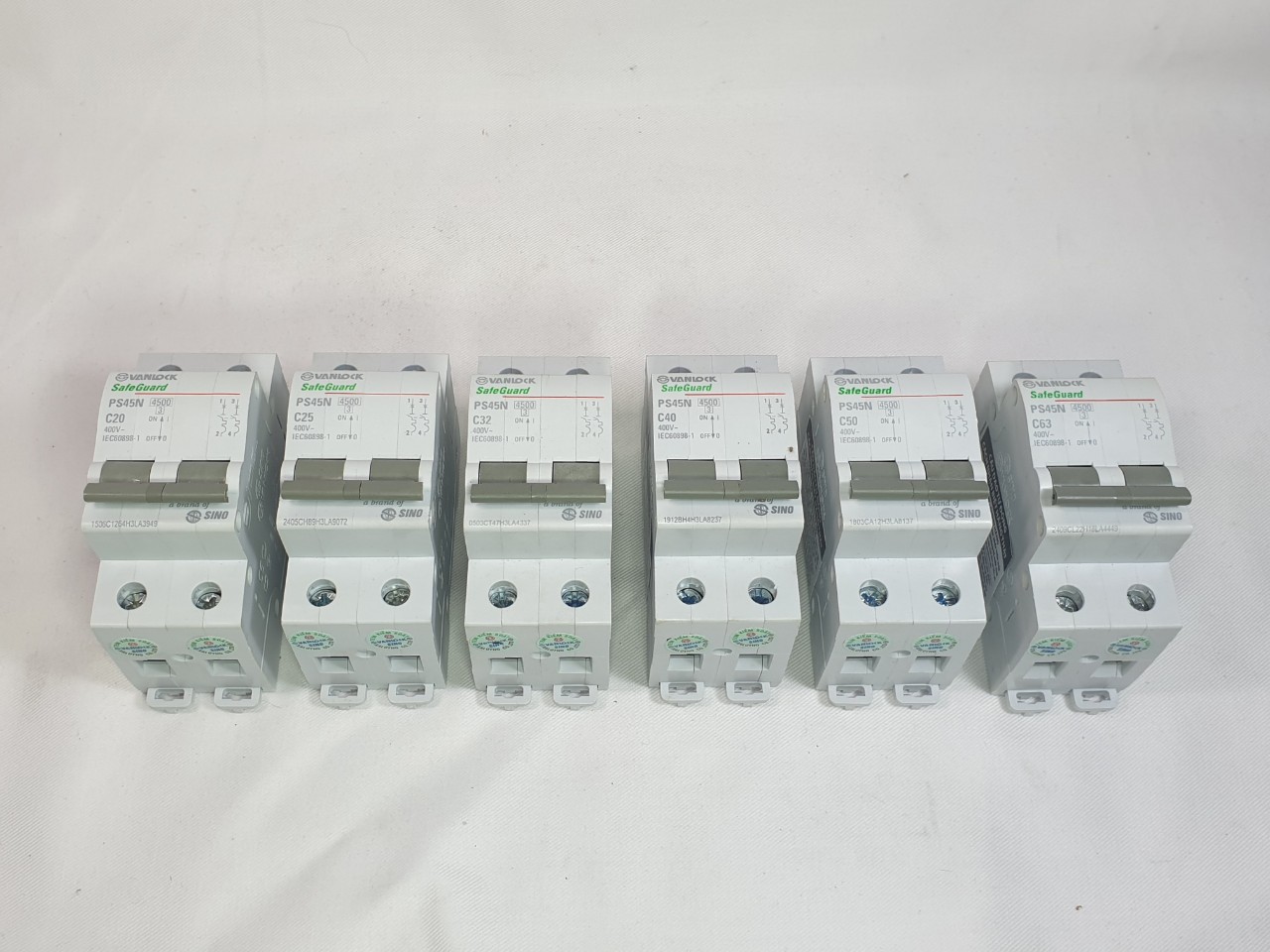 Mcb 2p tép 2 cực aptomat 16a 20a 25a 32a 40a 50a 63a sino sp vanlock