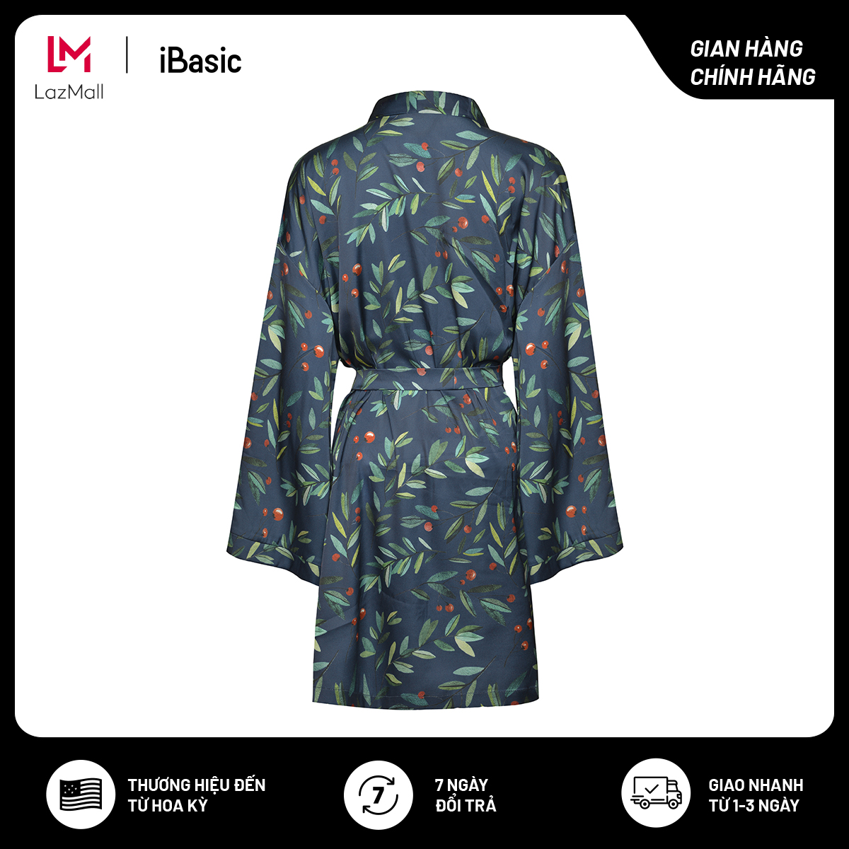 Áo choàng kimono iBasic lụa satin SW055