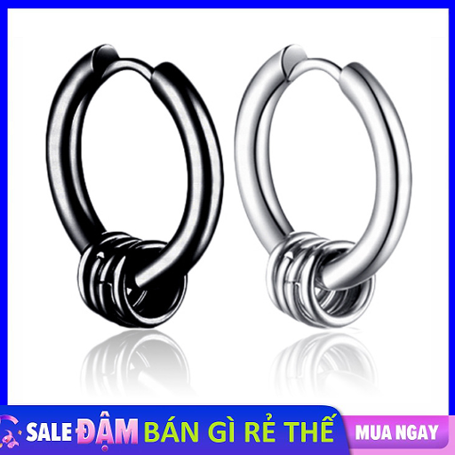 [HCM]Bông Tai Nam Titan Khoen Tròn Nhiều Vòng MINI Cá Tính Phong Cách Hàn (Giá 1 chiếc)