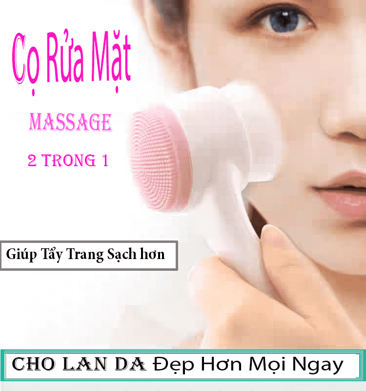 CỌ RỬA MẶT MASSAGE 2 ĐẦU CỌ LÀM SẠCH SÂU LÀN DA GIẢM LỖ CHÂN LÔNG TO - CỌ RỬA MẶT 3D THÔNG MINH SILICON CHẤT LIỆU CAO CẤP