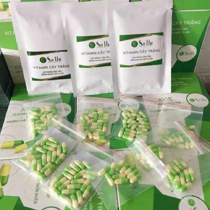 10 viên cấy trắng Sa Thị  Trộn Kem Tăng Hiệu Quả Kích Trắng