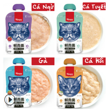Súp Wanpy nắp vặn cho mèo 90g