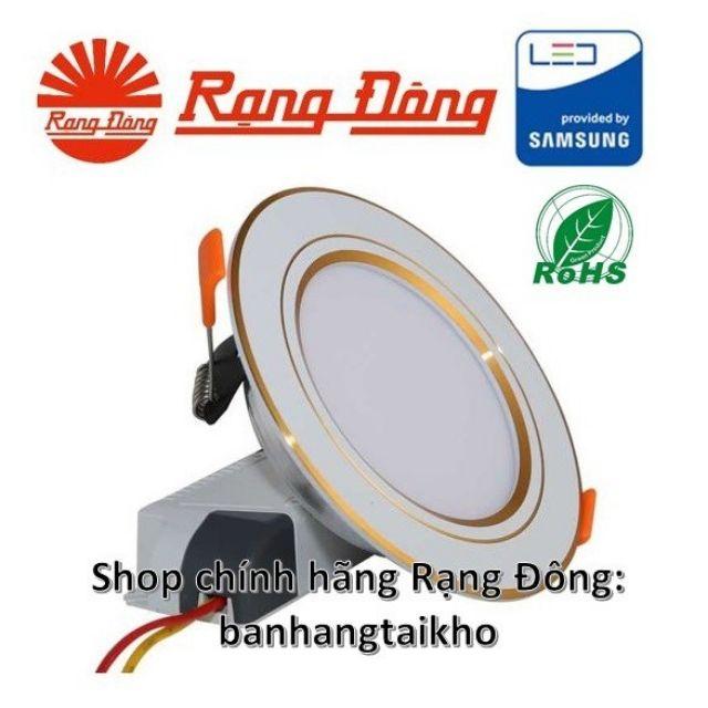 Đèn led âm trần đổi màu và 1 màu 7w viền vàng, khoét lỗ 90mm, samsung chipled, đổi 3 màu