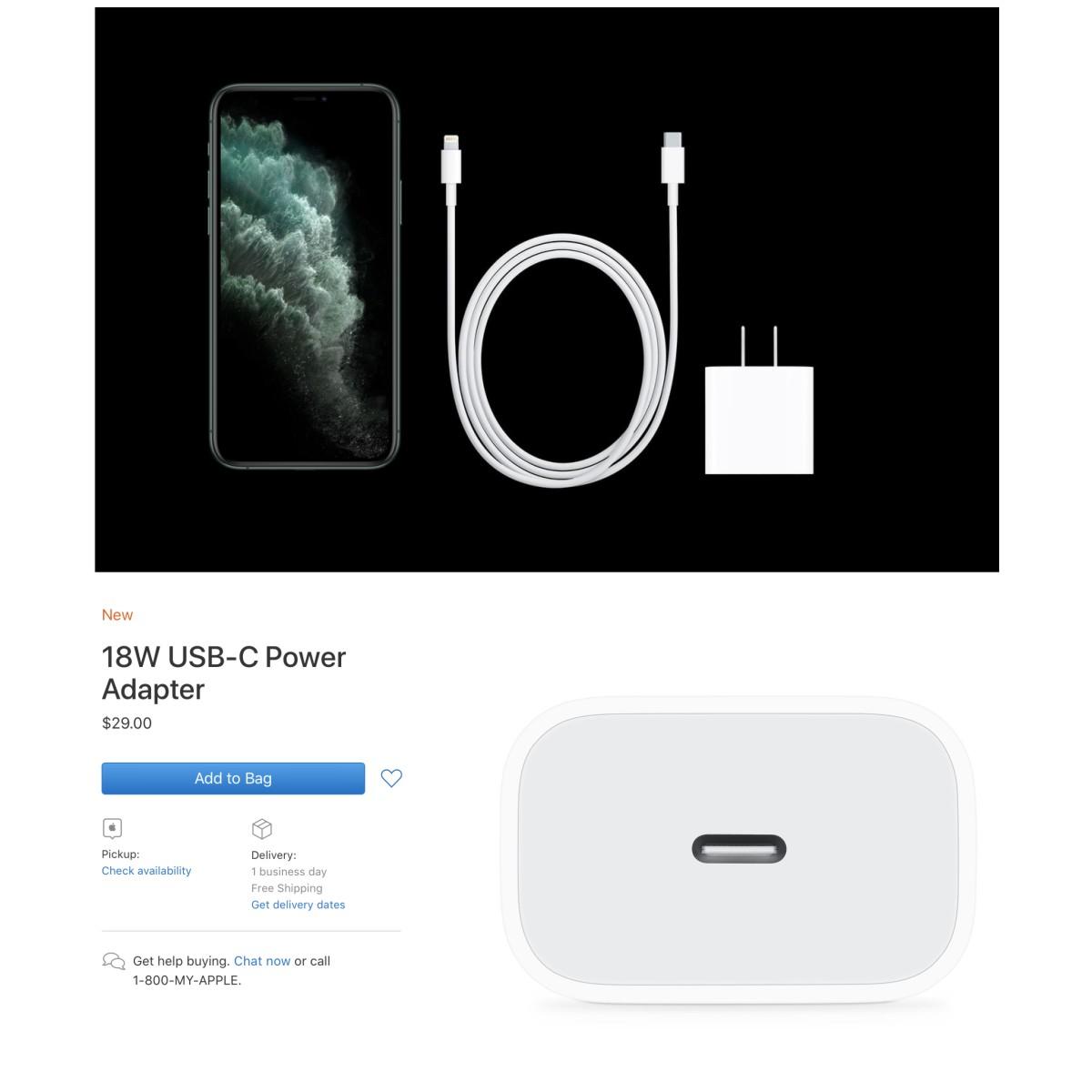 Combo củ cáp sạc nhanh USB-C 18W cho iPhone 6/7/8//x/XS Max/IPhone 11/iPad
