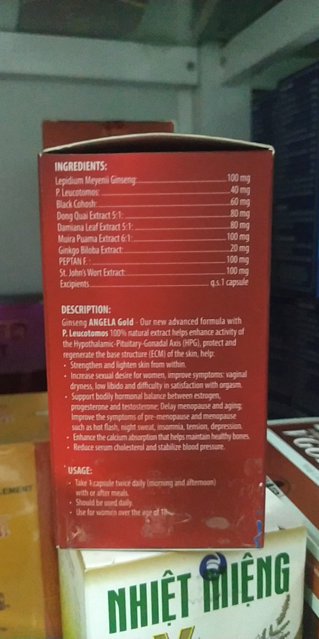 SÂM ANGELA GOLD, HỘP 60 VIÊN