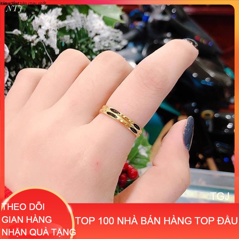 nhẫn l-v kép bạc ta xi vàng nhiều size