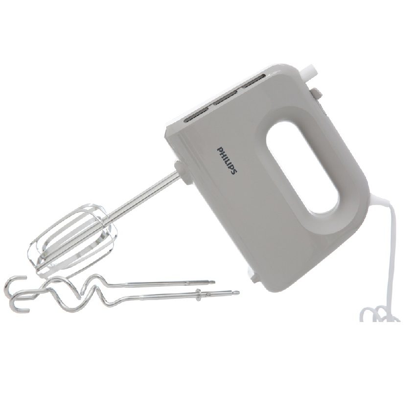 Máy đánh trứng Philips HR3705 300 W nhỏ gọn trộn nhanh hơn với que trộn bột hình nón đa năng với 5 tốc độ chế độ tăng cường