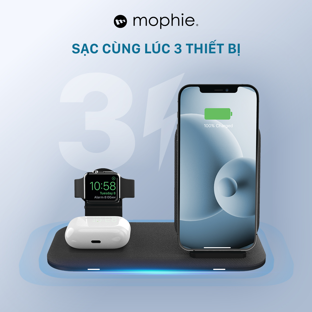 Đế sạc Mophie 2in1 StandPlus - 401305840