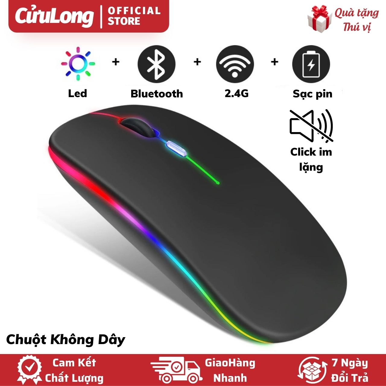 Wireless Mouse Bluetooth 2.4G Battery Charger Click Quiet Mute Silent Led Color Changing Battery Charger Connect Phone iOS Android Computer Laptop