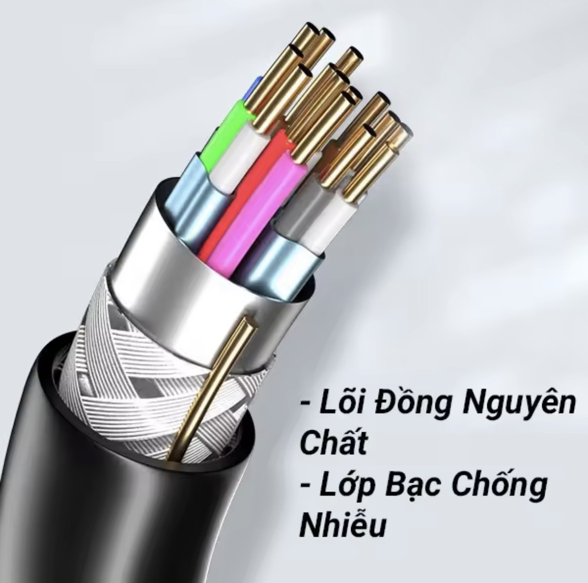 (HCMC) HDMI Cable 1m round wire Black