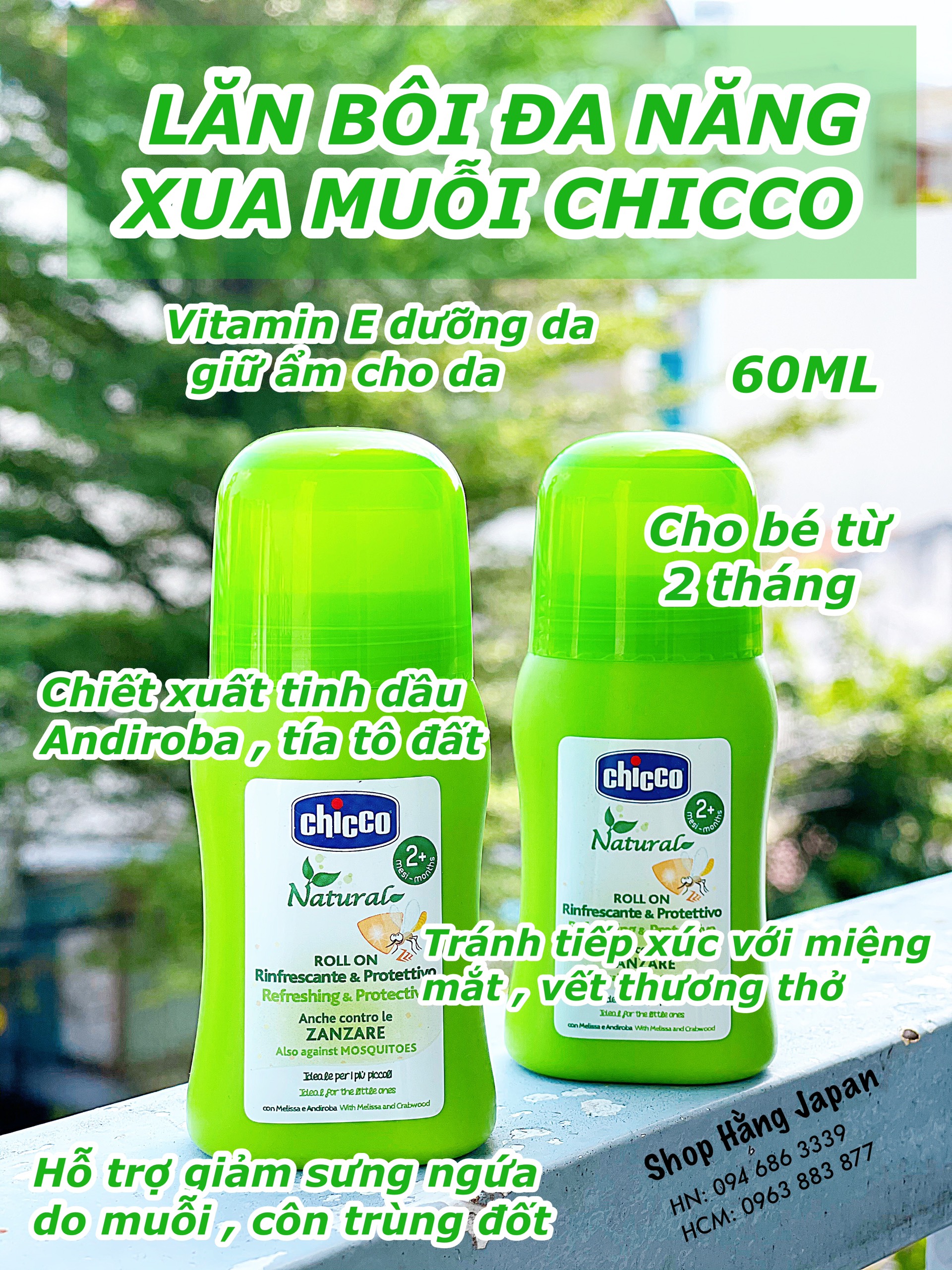 Sản phẩm chống muỗi và bôi côn trùng cắn Chicco - Hàng Ý