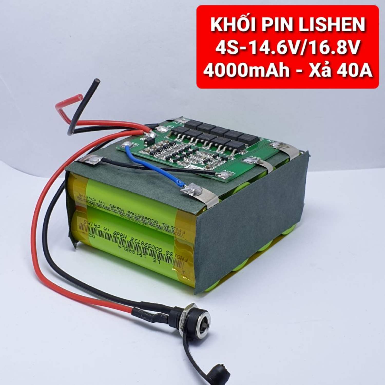 Khối pin lishen 4s-14.6v/16.8v-4000mah xả 40a