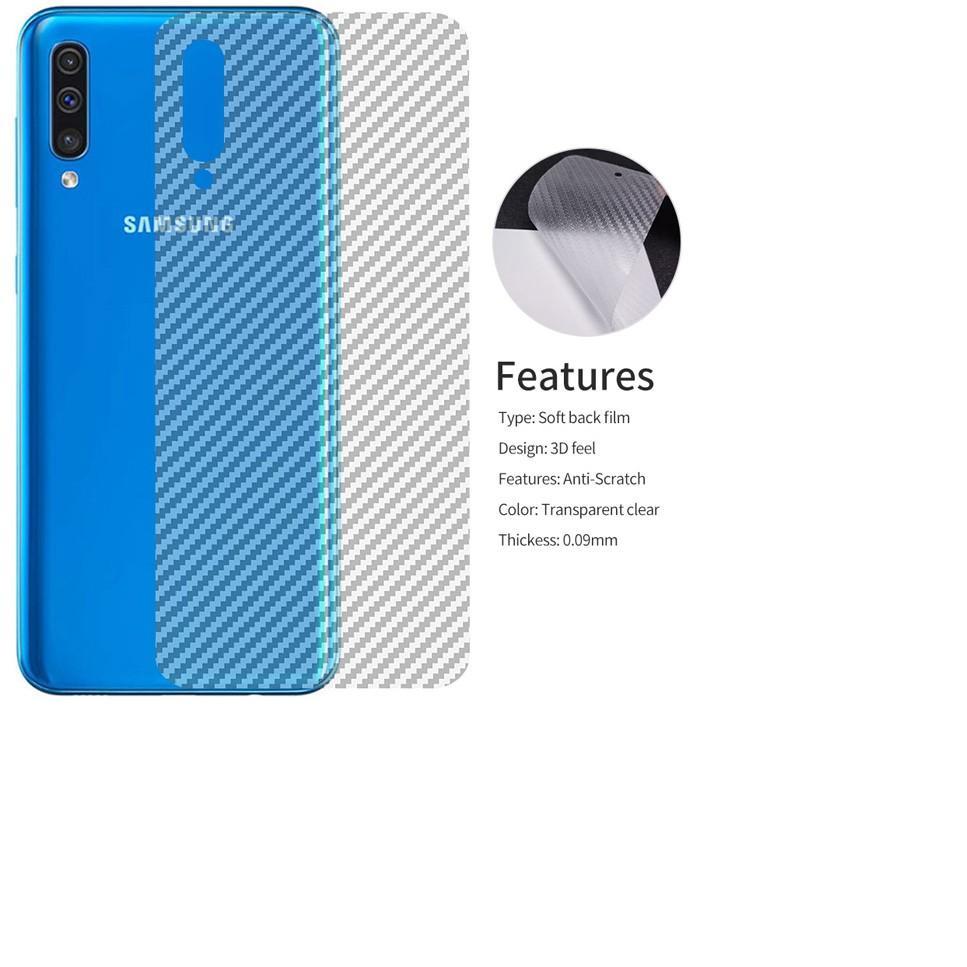 Bộ 3 tấm dán lưng mặt sau vân Carbon 3D trong suốt cho điện thoại Samsung Galaxy A50, A50s,Samsung A30s