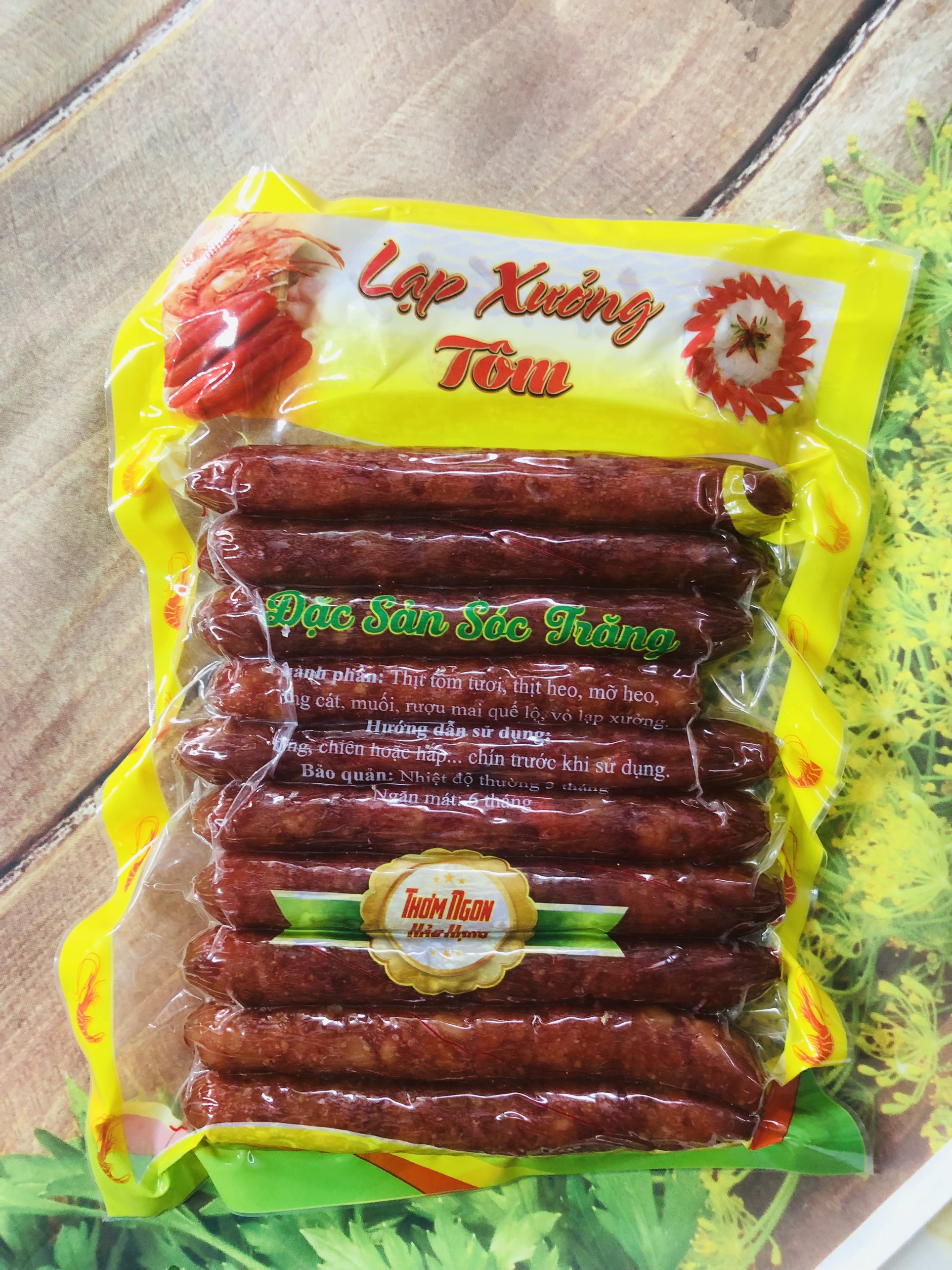 500g Lạp xưởng Tôm (Đặc sản Sóc Trăng)_Monhi_Food