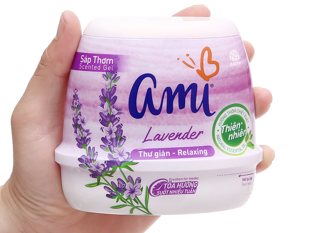Hộp sáp thơm Ami Lavender - Thư Giãn 200g Tím