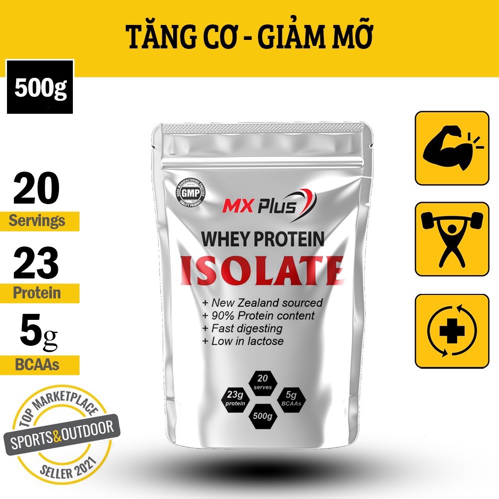 [COMBO 2 TÚI + TẶNG SHAKER] Whey Protein Isolate - tăng cơ giảm mỡ (1KG)
