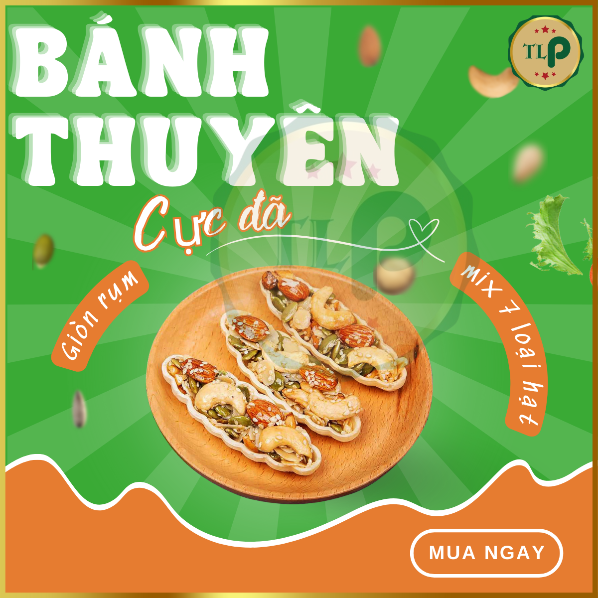 BÁNH THUYỀN MIX HẠT TÂN LỘC PHÁT BỊCH 500G