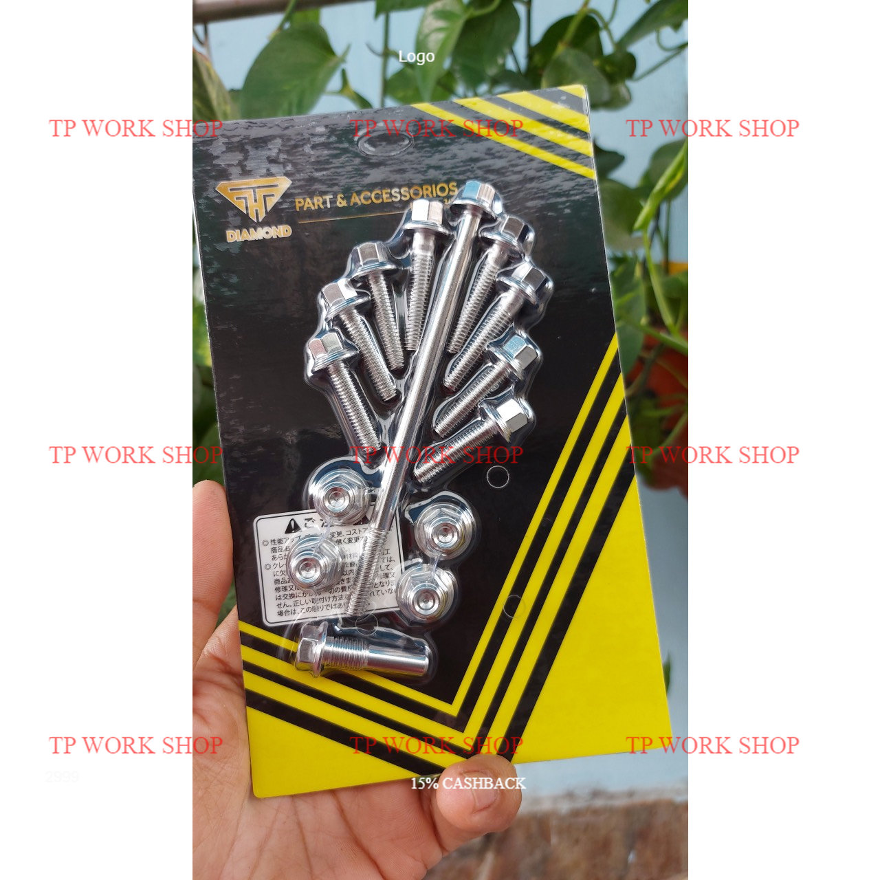 Bộ ốc đầu bò xe máy wave dream salaya mẫu thái cực đẹp