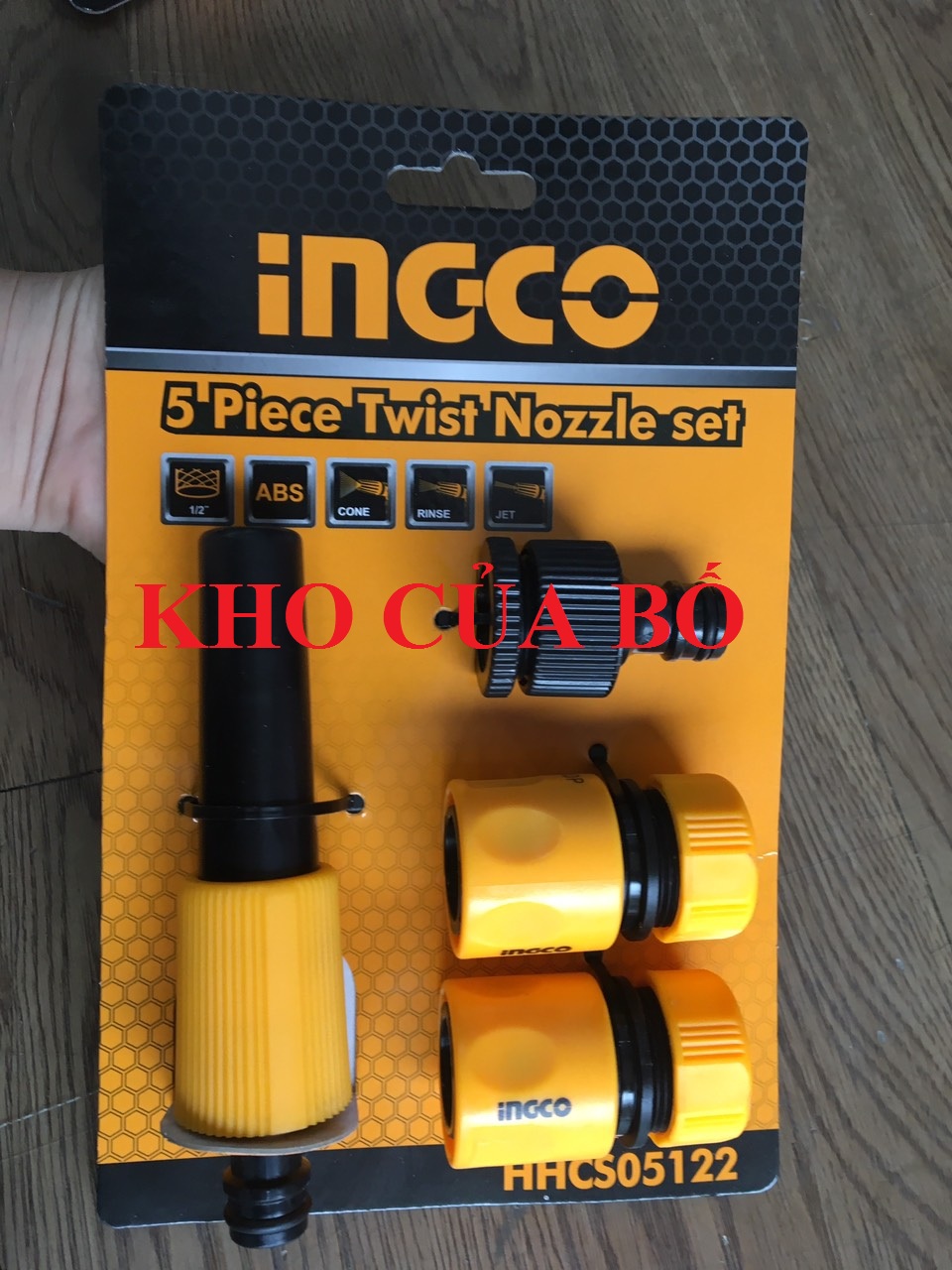 Bộ 5 đầu nối nhanh máy xịt rửa ingco hhcs05122