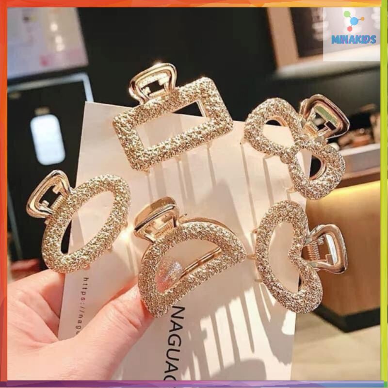 Kẹp tóc vàng đính đá siêu xinh cho con gái